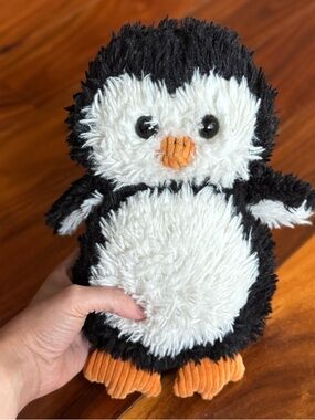 Fiesta Black & White Plush with Orange Corduroy Beak and Feet